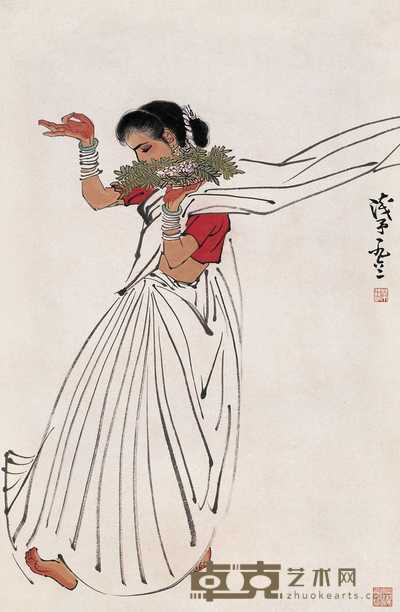 叶浅予 1962年作 印度舞 片 65×42cm